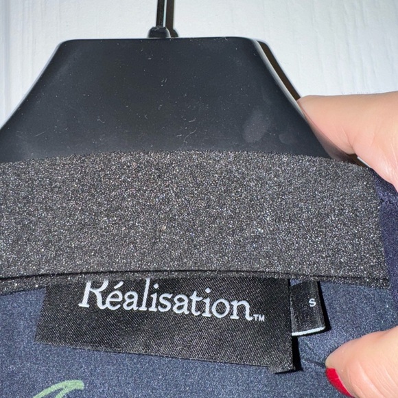 Realisation Par Silk Navy Cherry Midi Dress - Size Small - Picture 4 of 4